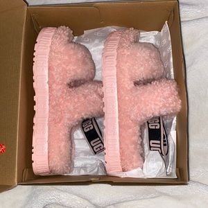 light pink fluffy UGGS